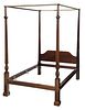 Federal Style Carved Mahogany Four Poster Bedstead