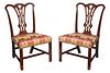 Pair Chippendale Carved Mahogany Dining Chairs