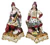 Pair French Painted and Gilt Porcelain Figures 