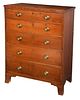 Southern Federal Walnut Inlaid Five Drawer Chest