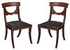 Fine Pair Boston Classical Carved Swag Back Chairs 
