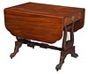 New York Classical Carved Mahogany Lyre Base Sofa Table