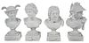 Set of Four Meissen Bisque Busts
