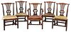 Assembled Set of Five Chippendale Dining Chairs