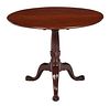Chippendale Carved Figured Mahogany Tilt Top Tea Table
