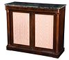 Fine Classical Rosewood Brass Inlaid Marble Top Cabinet