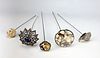 Group of 5 Antique Hatpins