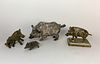 Group of 4 Antique Boar Figurines