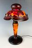 Muller Freres Luneville Scenic Cameo Glass Lamp