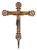 A Large Painted Wood Corpus Christi Height approximately 86 inches.