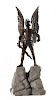 A Continental Bronze Figure of Archangel Michael Height 18 inches.