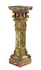 A Continental Gilt Bronze and Champleve Mounted Onyx Pedestal Height 47 inches.