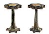 A Pair of Austrian Gilt Bronze Mounted Marble Pedestals Height 32 inches.