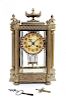 A French Gothic Revival Gilt Bronze Mantle Clock Height 14 1/4 inches.