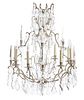 * A Silvered Metal Eight-Light Chandelier Diameter 25 1/2 inches.