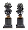 A Pair of French Bronze Sculptures Height 22 1/2 inches.