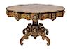 * A Napoleon III Style Center Table Height 29 1/2 x width 50 x depth 33 inches.