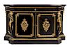 A Napoleon III Style Gilt Bronze Mounted Ebonized Meuble d'Appui Height 41 1/4 x width 72 x depth 19 1/2 inches.