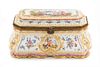 A Sevres Style Porcelain Table Casket Height 5 1/4 x width 10 inches.