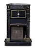 A French Tole and Marble Stove Height 40 inches.
