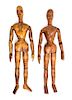 Two French Carved Artist's Mannequins Length of each 32 1/2 inches.