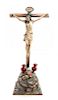 A Carved and Painted Wood Corpus Christi Height 33 x width 16 inches.