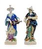 A Pair of Berlin (K.P.M.) Porcelain Figures Height of tallest 9 1/2 inches.