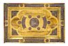 A Syrian Metal-Inlaid Brass Tray 21 x 17 3/4 inches.