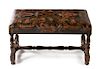 * A William and Mary Style Leather Upholstered Bench Width 30 inches.