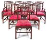 * A Set of Irish George III Mahogany Dining Chairs Height 38 1/8 inches.