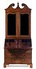 * A George III Mahogany, Oak and Marquetry Secretary Bookcase Height 99 1/2 x width 40 1/2 x depth 22 inches.