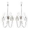 A Pair of George III Cut Glass Two-Light Sconces Height 27 inches.