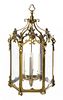 A George III Style Brass Hall Lantern Height 30 inches.