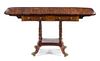 A Regency Rosewood Banded Satinwood Sofa Table Height 29 x width 36 x depth 25 3/4 inches.