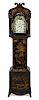 * A Victorian Chinoiserie Decorated Tall Case Clock Height 88 1/4 inches.