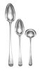 Three George III Silver Serving Spoons, Hester Bateman, London, 1783-1791, comprising a sauce ladle and two serving spoons.