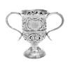 A George III Silver Loving Cup, Hester Bateman, London, 1789, worked in repousse to show C-scrolls and floral blossoms, raised o