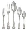 An Assembled George IV Silver Flatware Service, Various Makers including William Johnson, London, 1823 and Richard Poulden, Lond