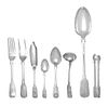 An Assembled George III and Victorian Silver Flatware Service, William Ely, William Fearn & William Chawner, John Aldwinkle & Th