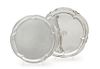 * Two Similar American Silver Trays, Cellini Craft, Ltd., Chicago, IL, 1940, each of circular form with lobed sides, the larger