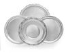 * Four American Silver Circular Trays, Various Makers, each of circular form, the largest example with a scalloped edge.