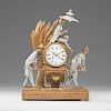 French Mantel Clock in Oriental Giltwood Case