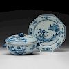 Chinese Export Blue & White Porcelain Tureen and Charger