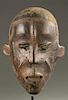 West African skin covered face mask, 20th c.