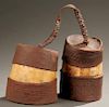 West African ivory & hide containers,early 20th c.