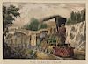 1870 Currier & Ives The Express Train Print
