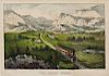 1870 Currier & Ives The Great West Print