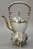 Sterling silver hot water pot on stand. ht. 13 1/2in., 54 t oz.