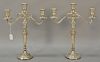 Pair of sterling silver weighted candelabra. ht. 17 1/2in.