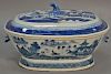 Canton covered tureen with boar's head handles. ht. 7in., wd. 12 1/4in.